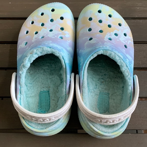 CROCS Other - Girls CROCS Sz 11C in sky blue with fur lining on inside. Preowned